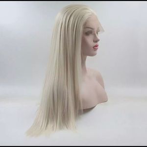 Platinum blond long wig